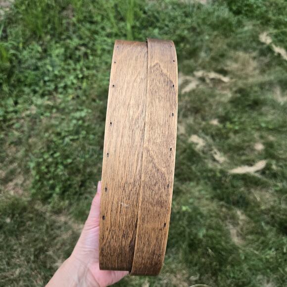 Hand Painted Folk Art Oval Wooden Box Modest Girl Cooking - Picture 4 of 12